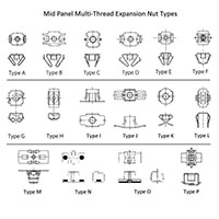 Mid Panel Multi-Thread M6 Expansion Nuts - 2