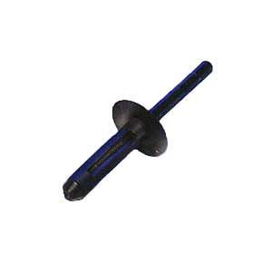 Plastic Ratcheting Action Rivet for Panel and POS Assembly 6 to 21 mm BLACK  with 28 mm diam. head - Panel assembling clip - Ajile