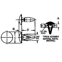 Dart Type Button Head Panel Clips - 2