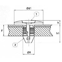 Dart Type Button Head Panel Clips - 3