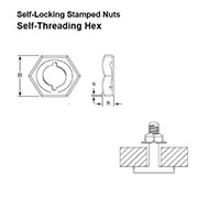 Stamped Self-Threading Hex Nuts - 2