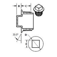 Square Head Flanged Plugs for National Pipe Thread (NPT) Threads - 2