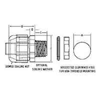 Straight Nylon Liquid Tight Fittings with Domed Sealing Nuts - 2