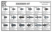 Selected Push Type Retainer Assortment Kits