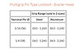 Multigrip Pin Type Lockbolt - Brazier Head