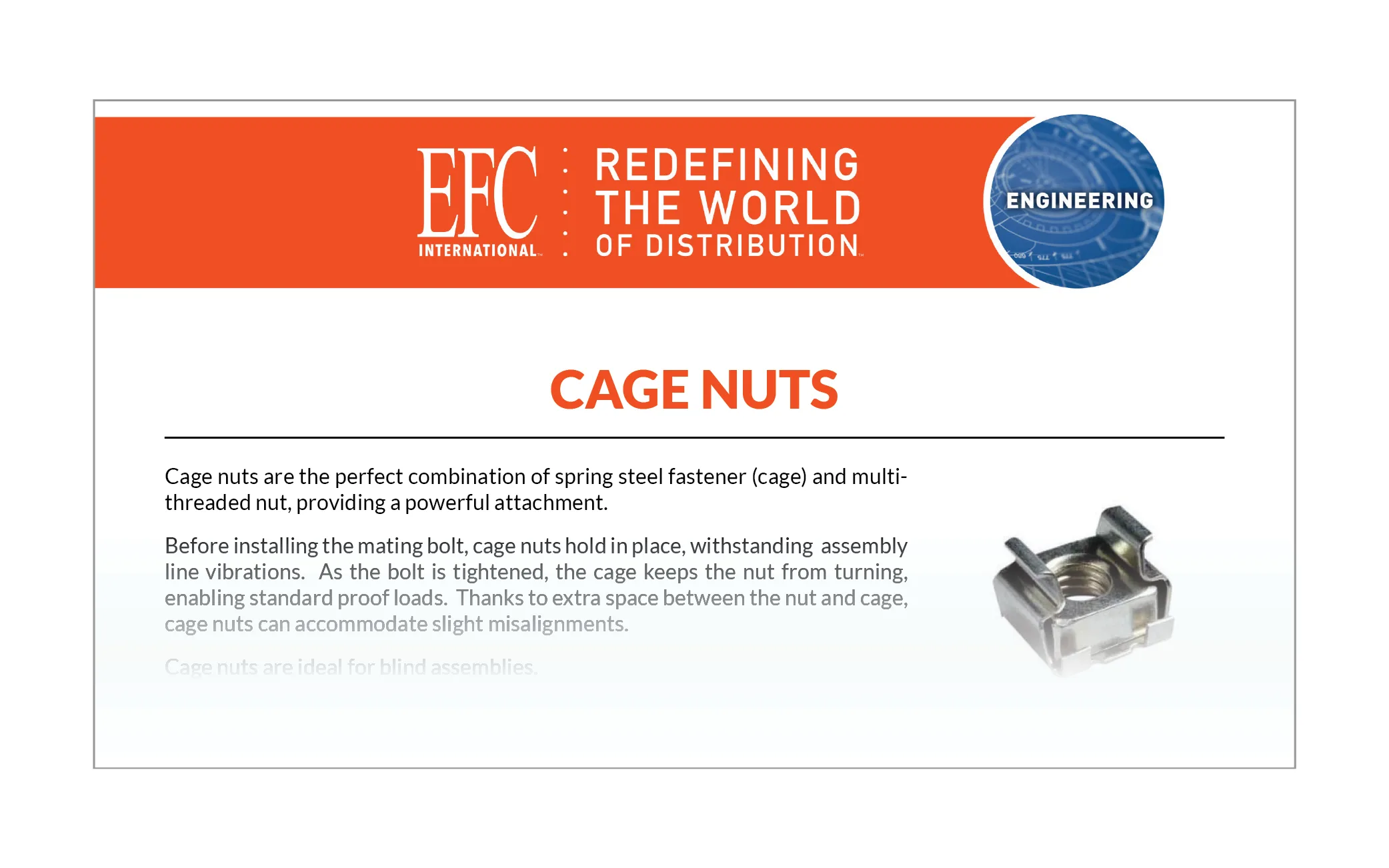 EFC Engineered Solutions Brochure Cage Nuts