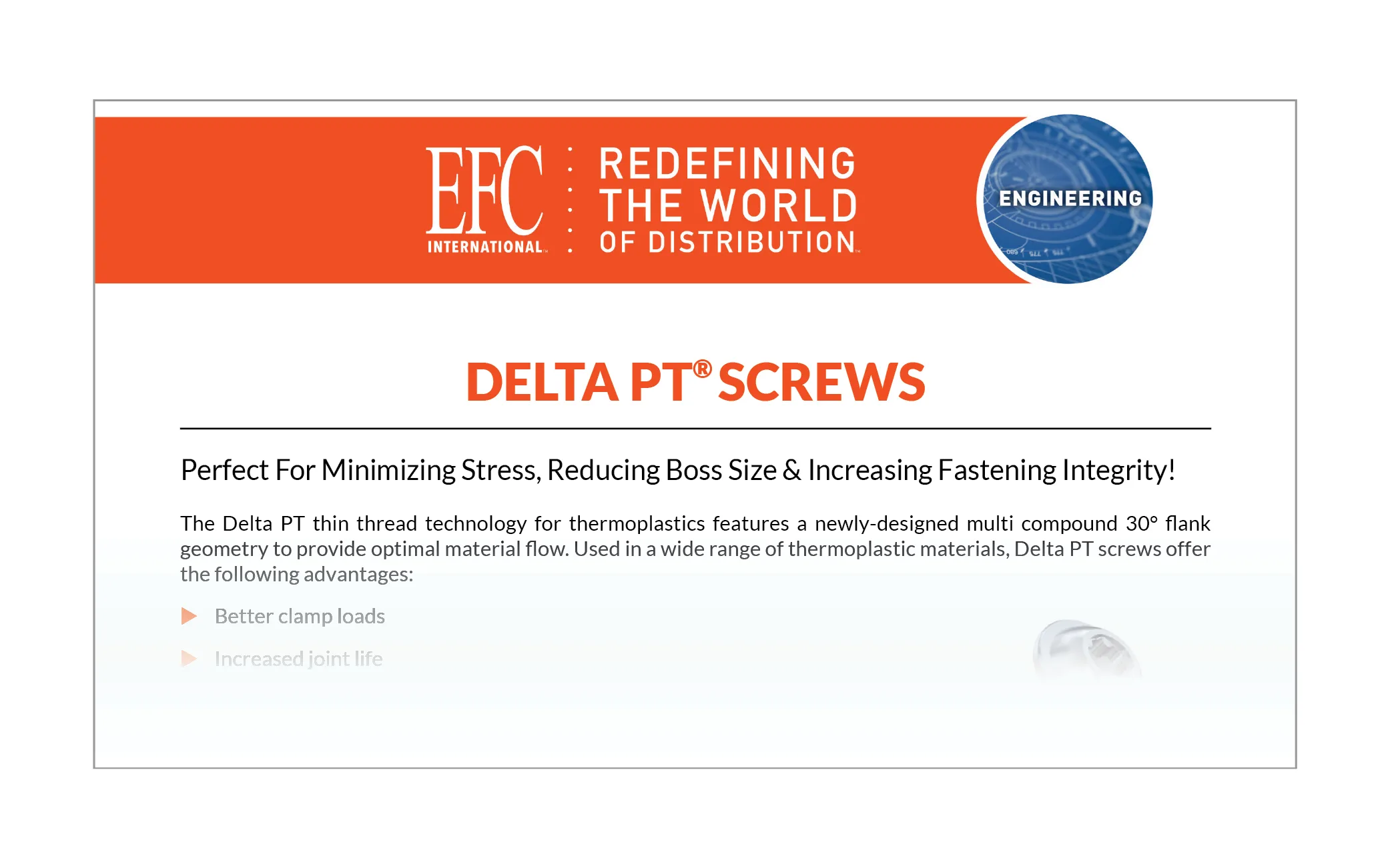 EFC Engineered Solutions Brochure Delta PT Screws