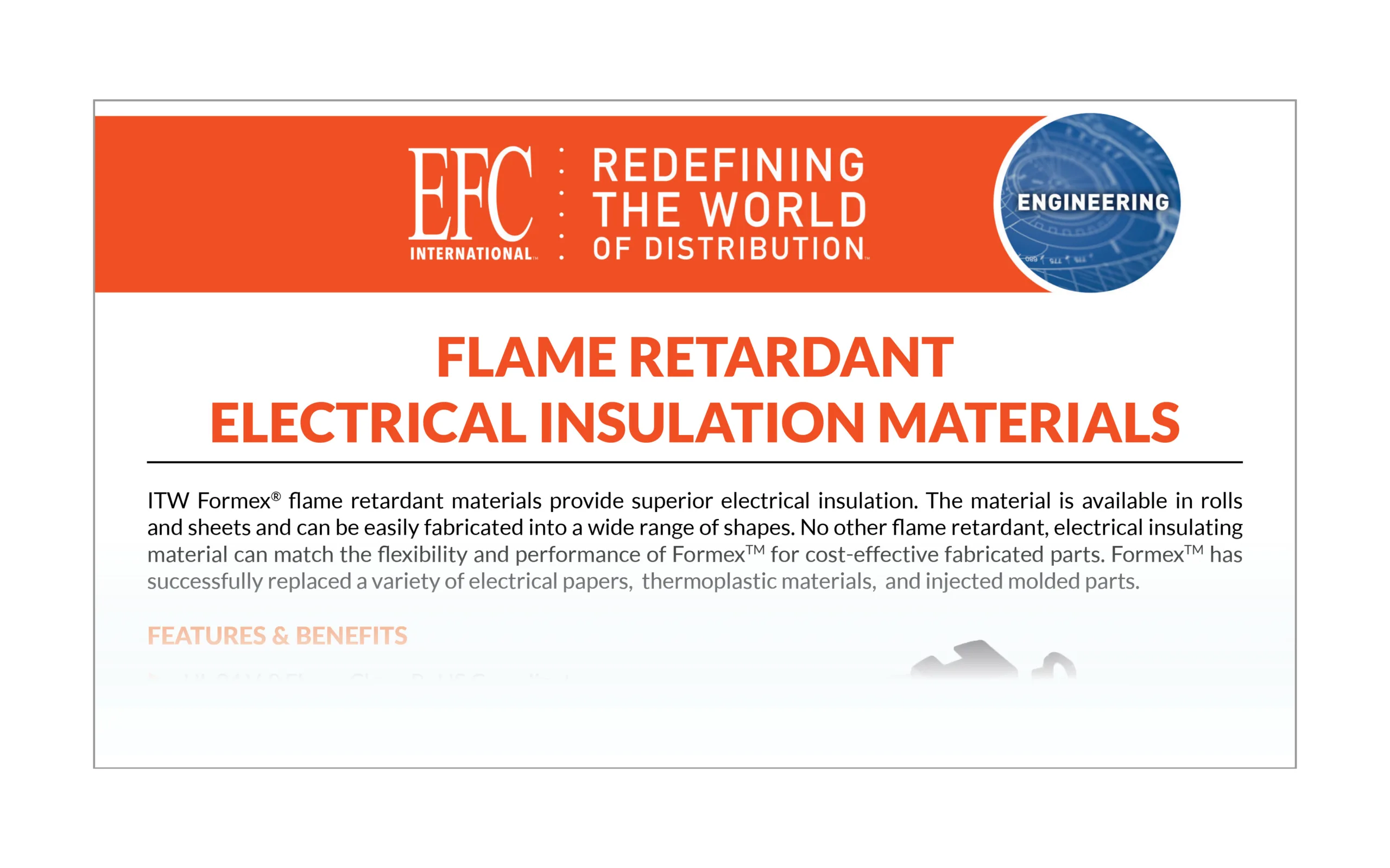 EFC Engineered Solutions Brochure Electrical Insulation Materials