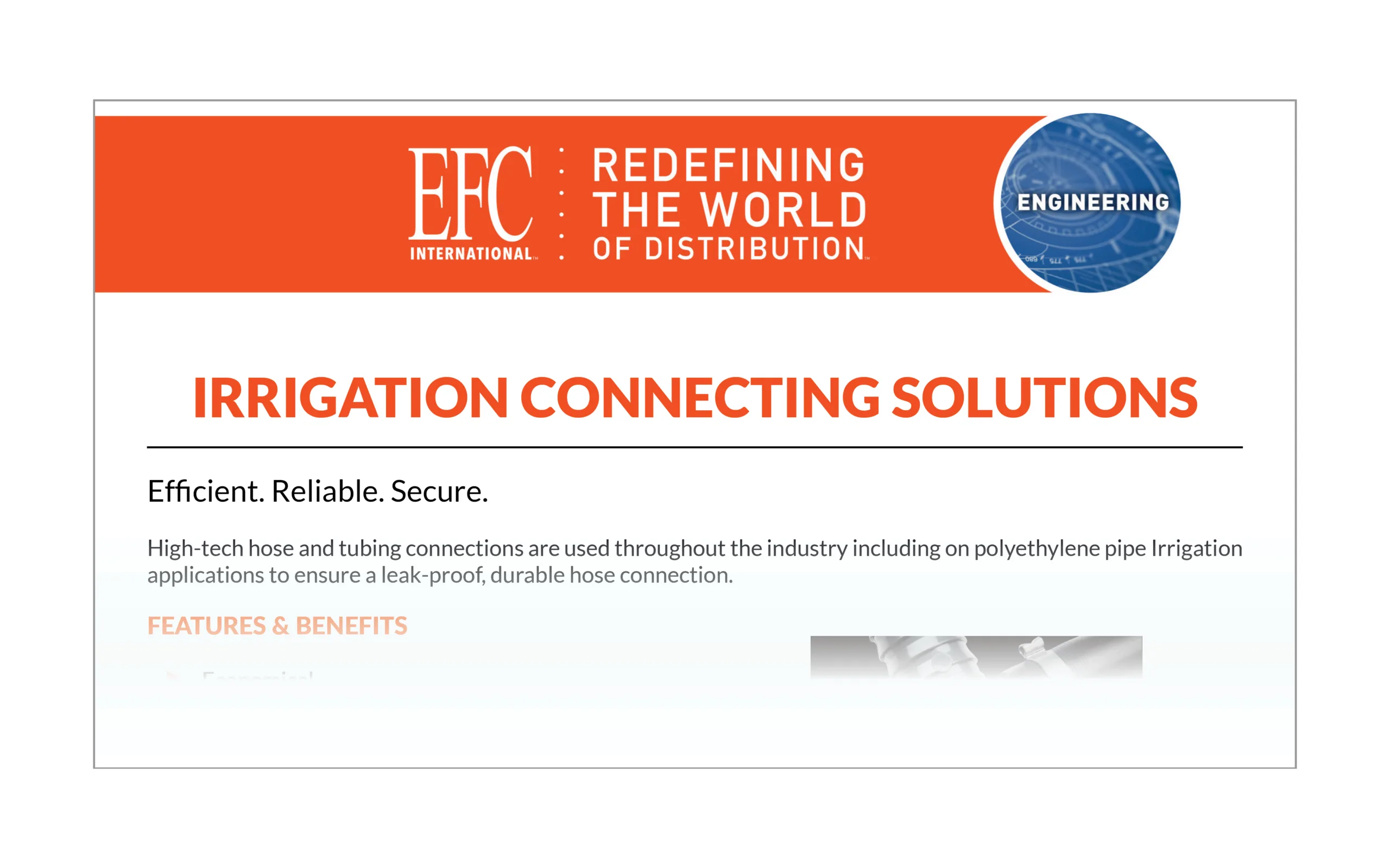 EFC Engineered Solutions Brochure Irrigation Connecting Solutions