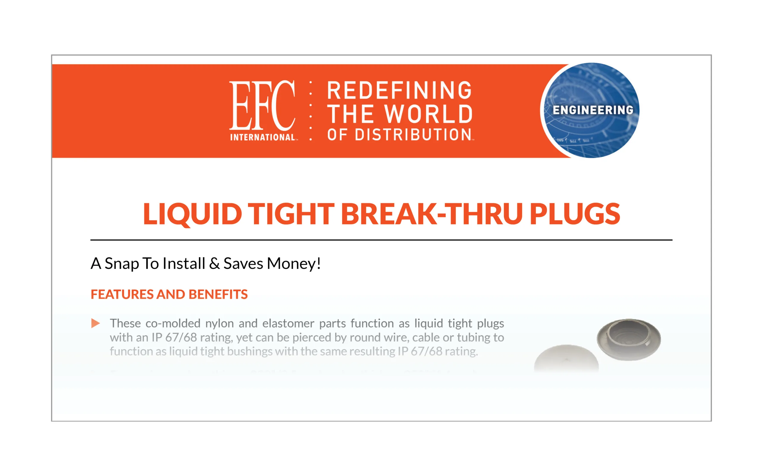 EFC Engineered Solutions Brochure Liquid Tight Break Thru Plugs