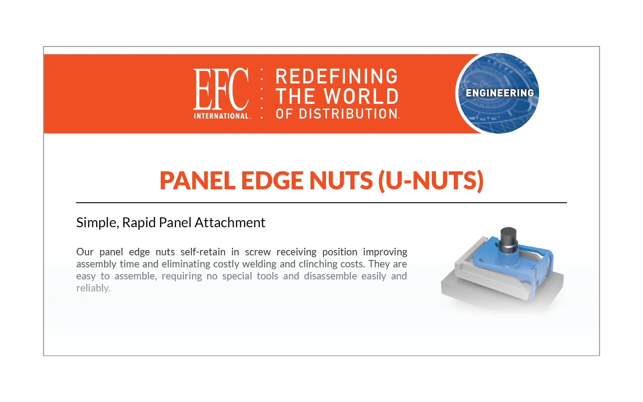 EFC Engineered Solutions Brochure Panel Edge Nuts U-Nuts