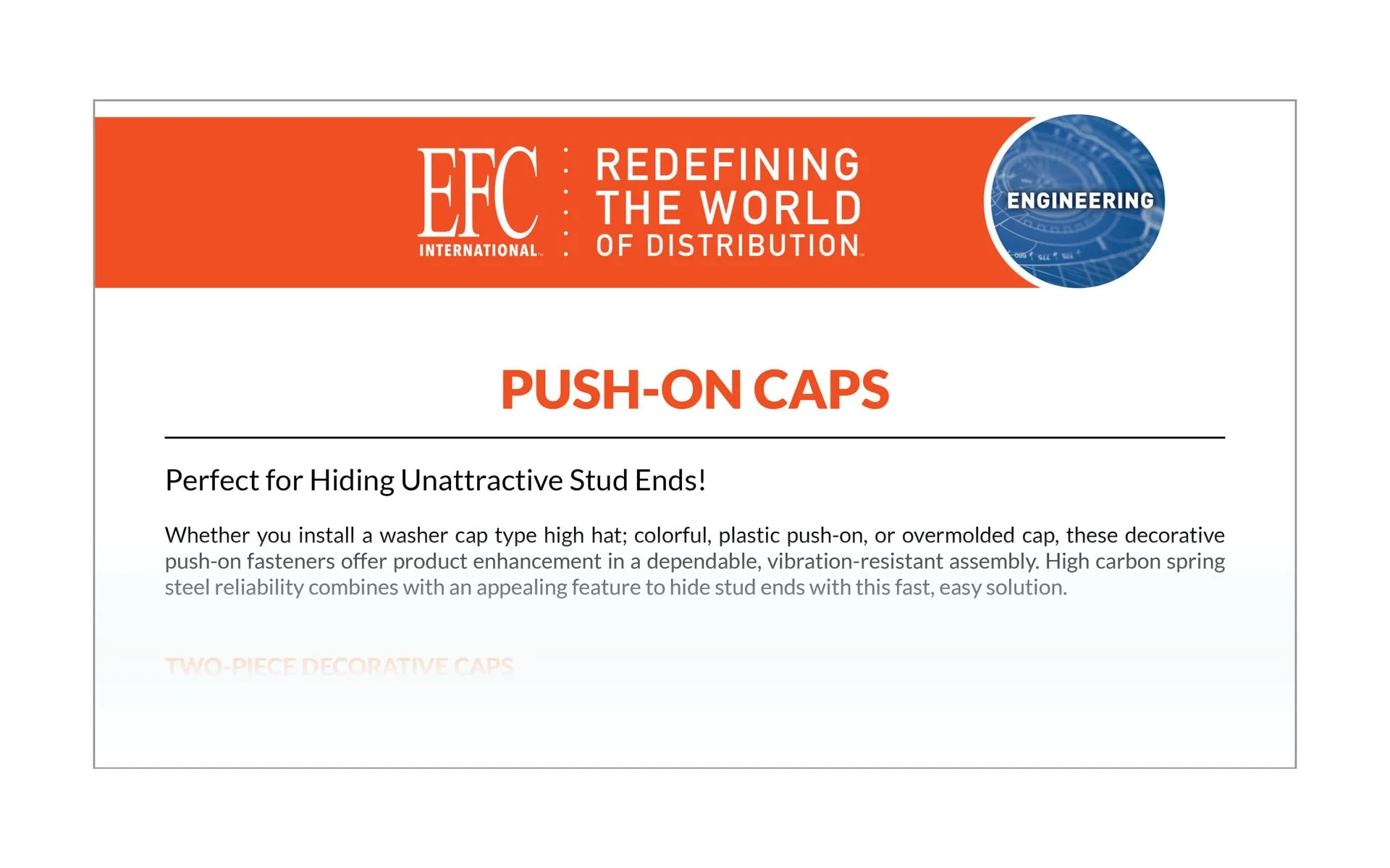 EFC Engineered Solutions Brochure Push-On Caps