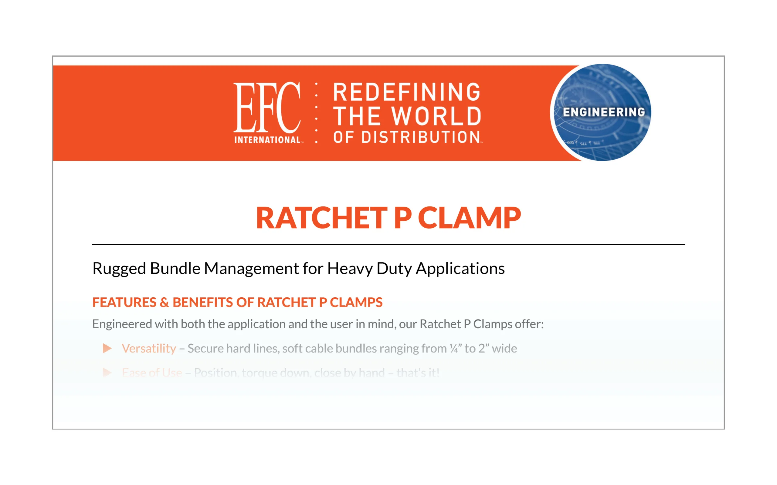 EFC Engineered Solutions Brochure Ratchet P Clamp