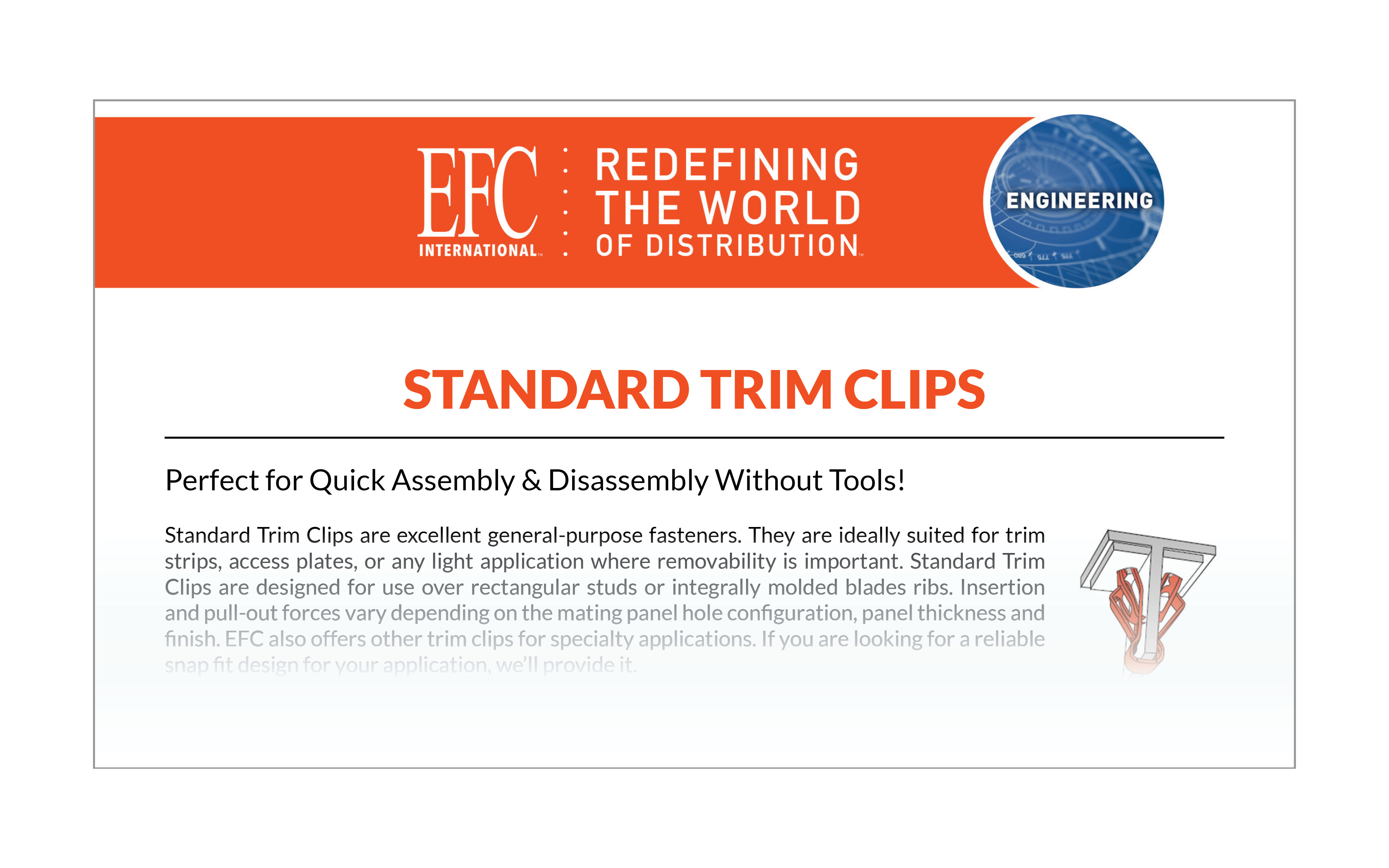 EFC Engineered Solutions Brochure Standard Trim Clips