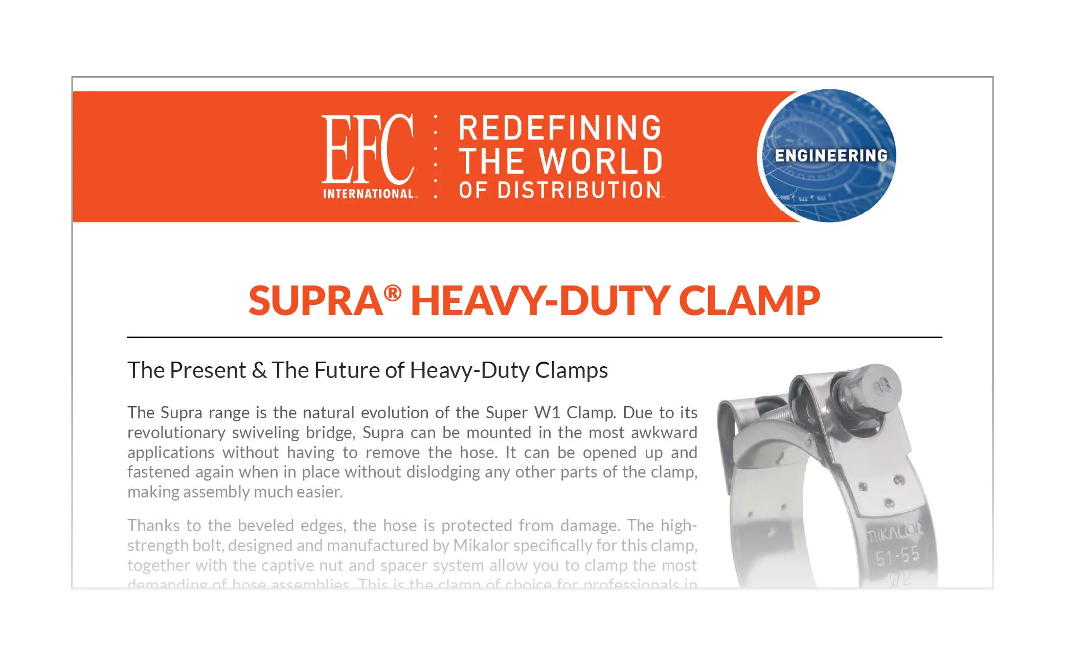 EFC Engineered Solutions Brochure Supra Heavy Duty Clamp