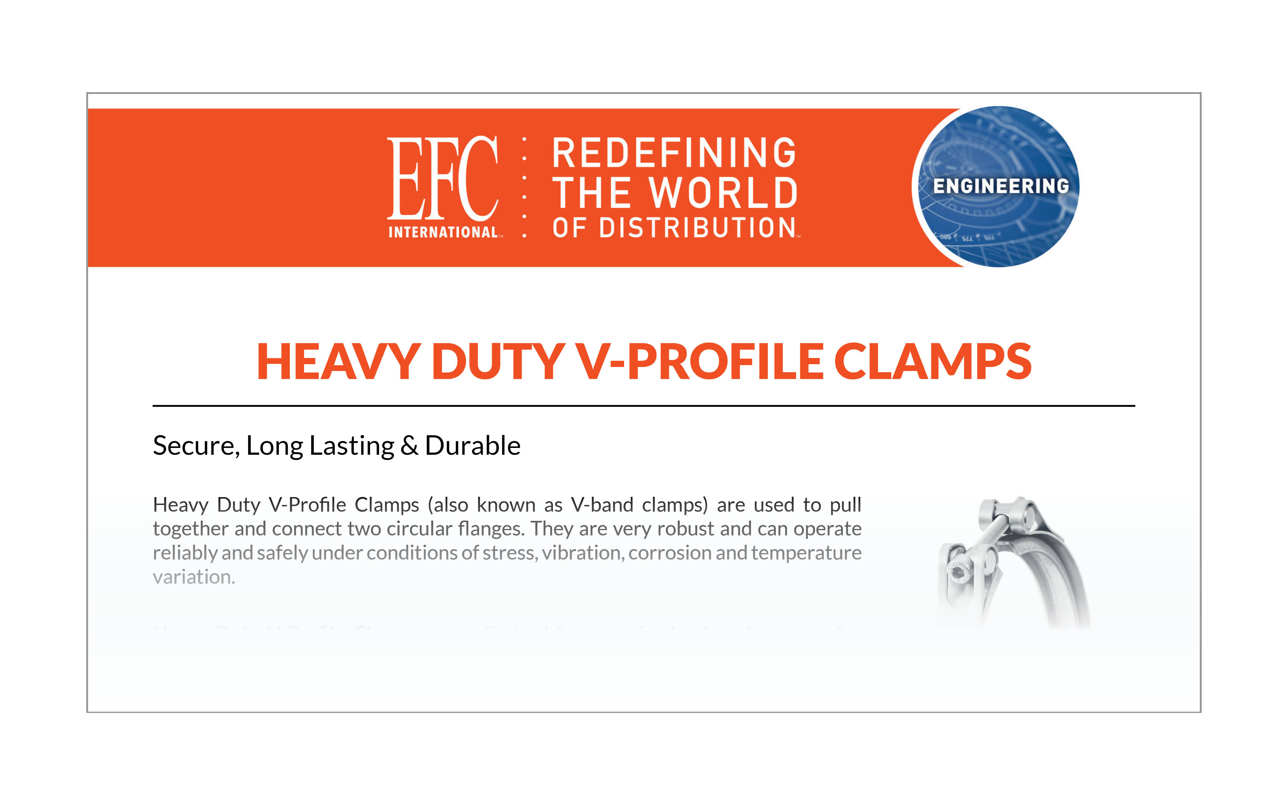EFC Engineered Solutions Brochure V-Profile V Band Clamps